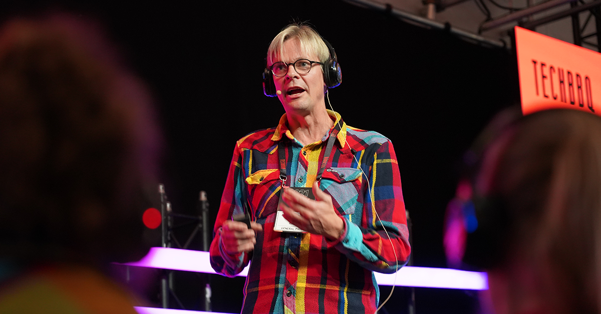 Casper Wilstrup speaking at TechBBQ 2021