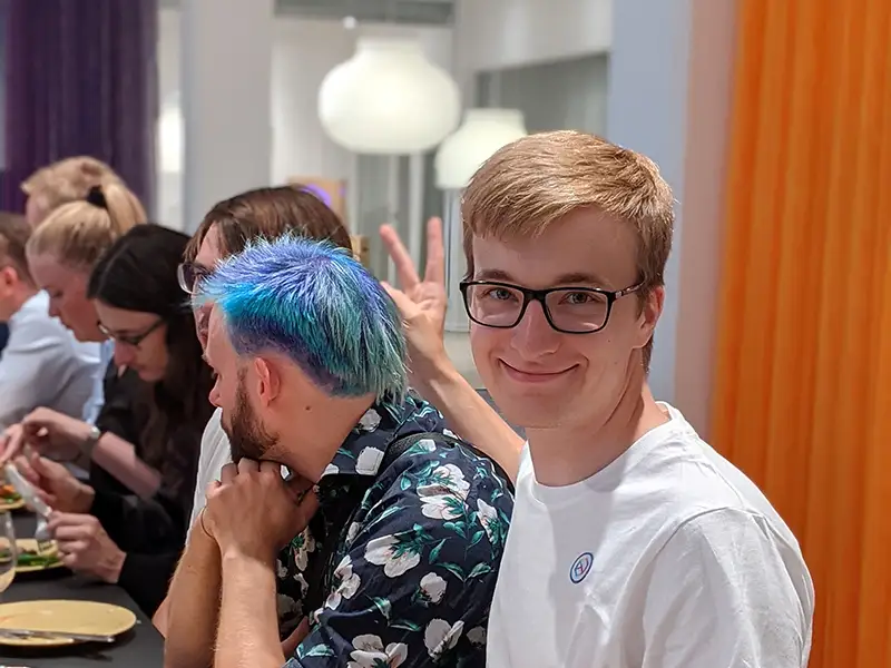 Abzoids having lunch at the Abzu Copenhagen office