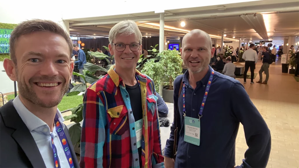 Esben Toftdahl Nielsen and Casper Wilstrup from Abzu and Richard Breiter from PreSeed Ventures at Nordic Fintech Week